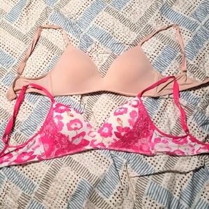 Thalia Sodi Wireless Bras. Size 34C Pink, Pink and white Floral  WORN